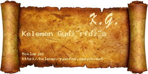 Kelemen Gyárfás névjegykártya